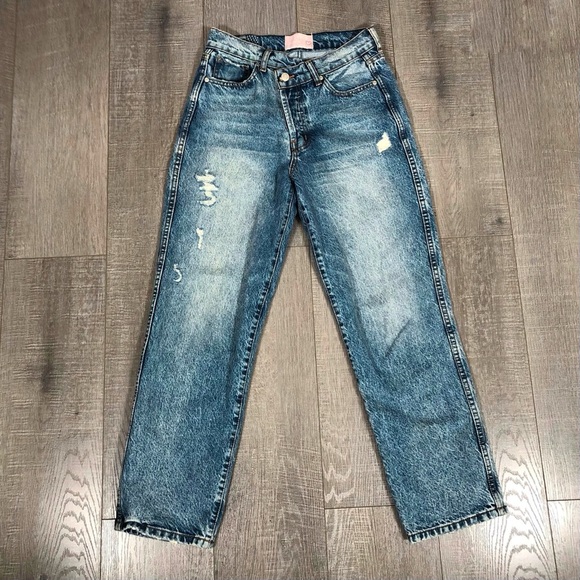 REVICE Denims Women’s Cross Button Straight Leg Jeans Size 27 - Picture 1 of 12